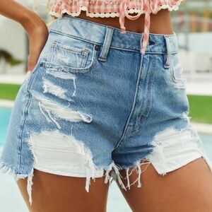 American Eagle Distressed Strigid Jean Shorts